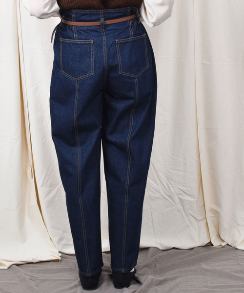 PairPair(ペアペア)の「【PairPair1周年限定アイテム】ベルト付ハイウエストデニムパンツ(デニムパンツ・レディース・ダークブルー/サックスブルー・FREE)」の15枚目の写真