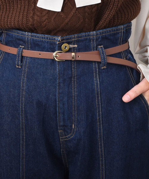 PairPair(ペアペア)の「【PairPair1周年限定アイテム】ベルト付ハイウエストデニムパンツ(デニムパンツ・レディース・ダークブルー/サックスブルー・FREE)」の16枚目の写真