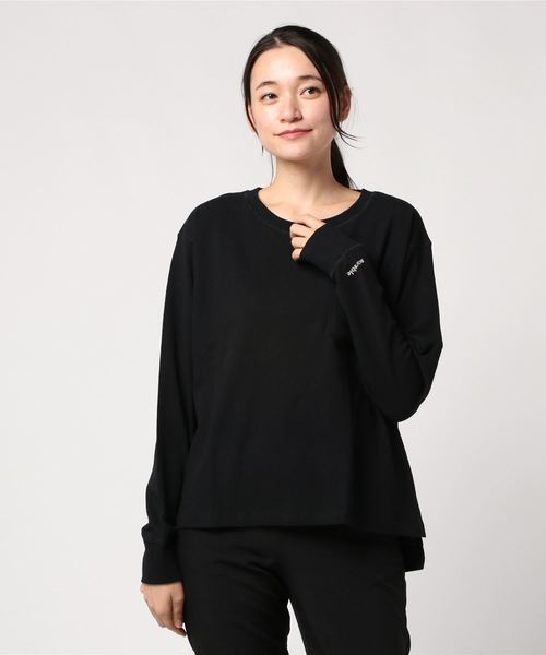archives（アルシーヴ）の「ポケット付きBACK開ロンT（Tシャツ/カットソー・レディース・ブラック/ベージュ/オフホワイト・MEDIUM）」の2枚目の写真
