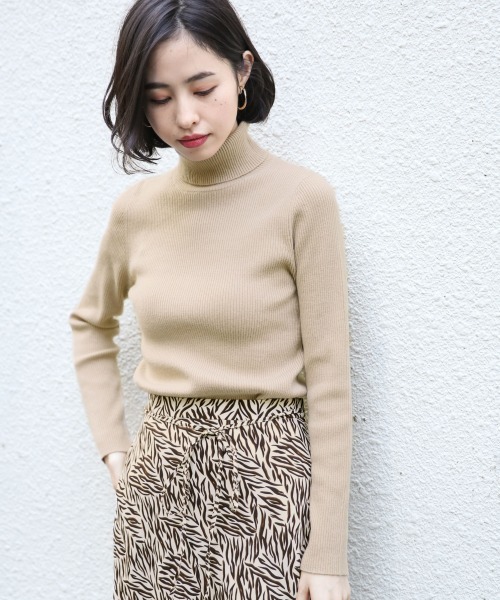 新品在庫処分 Farm ローリーズファーム のファッション Farm Lowrys Farm ローリーズファーム のニット セーター １２ｇリブタートル ニット セーター １２ｇリブタートル ニット セーター