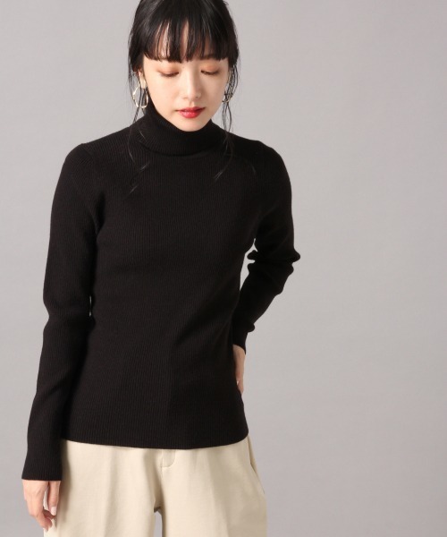 LOWRYS FARM（ローリーズファーム）の「１２Ｇリブタートル　857132（ニット/セーター・レディース・ブラック/ベージュ/ブラウン/レッド/オフホワイト・FREE）」の10枚目の写真