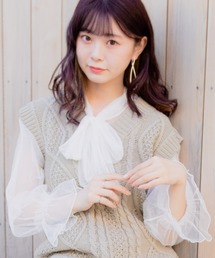 VANNIE U | VANNIE U しゅわしゅわシアーリボンブラウス(シャツ/ブラウス)