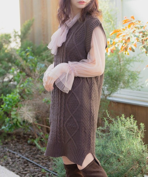 VANNIE U(ヴァニーユー)の「VANNIE U しゅわしゅわシアーリボンブラウス(シャツ/ブラウス・レディース・ホワイト/ブラック/ベージュ/ピンク・FREE)」の11枚目の写真