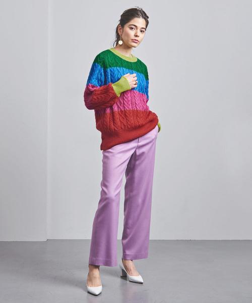 【未使用級✨】MUVEIL マルチボーダー ニット ケーブル編み モヘア 38 MUVEIL（ミュベール）の「＜MUVEIL（ミュベール）＞ マルチボーダー