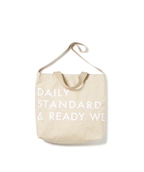 DAILY STANDARD by SANDINISTA（デイリースタンダードバイサンディニスタ）の「Ordinary Canvas 2way Bag / プリント入りキャンバスバッグ（ショルダーバッグ・メンズ・ネイビー/ナチュラル・FREE）」の11枚目の写真