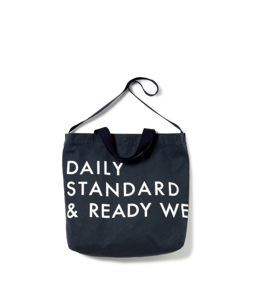 DAILY STANDARD by SANDINISTA（デイリースタンダードバイサンディニスタ）の「Ordinary Canvas 2way Bag / プリント入りキャンバスバッグ（ショルダーバッグ・メンズ・ネイビー/ナチュラル・FREE）」の12枚目の写真