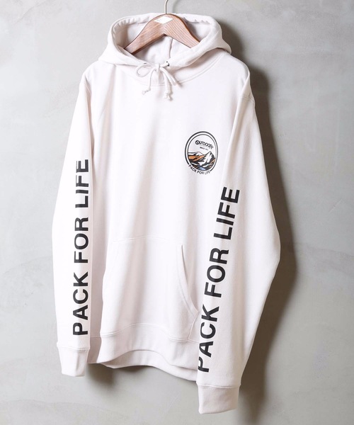 OUTDOOR PRODUCTS APPAREL(アウトドアプロダクツアパレル)の「袖プリントグラフィックプルパーカー(パーカー・メンズ・ダークグリーン/ベージュ/アイボリー/ライトブラウン・SMALL/MEDIUM/LARGE/X-LARGE)」の14枚目の写真