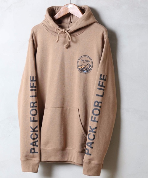 OUTDOOR PRODUCTS APPAREL(アウトドアプロダクツアパレル)の「袖プリントグラフィックプルパーカー(パーカー・メンズ・ダークグリーン/ベージュ/アイボリー/ライトブラウン・SMALL/MEDIUM/LARGE/X-LARGE)」の10枚目の写真