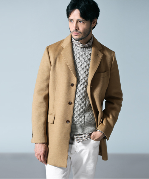 NANO universe（ナノユニバース）の「W/Nダブルフェイスチェスターコート（チェスターコート・メンズ・チャコールグレー/ネイビー/キャメル・50/48/46/44）」の3枚目の写真