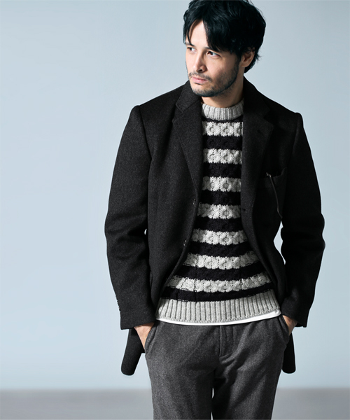 NANO universe（ナノユニバース）の「W/Nダブルフェイスチェスターコート（チェスターコート・メンズ・チャコールグレー/ネイビー/キャメル・50/48/46/44）」の2枚目の写真