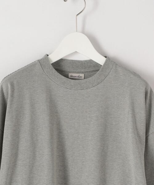 Steven Alan（スティーブンアラン）の「＜Steven Alan＞ MICRO TOP BORDER LONG SLEEVE TEE-BOX/カットソー（Tシャツ/カットソー・メンズ・オフホワイト/ブラック/ケリー・SMALL/MEDIUM/X-LARGE/LARGE）」の11枚目の写真