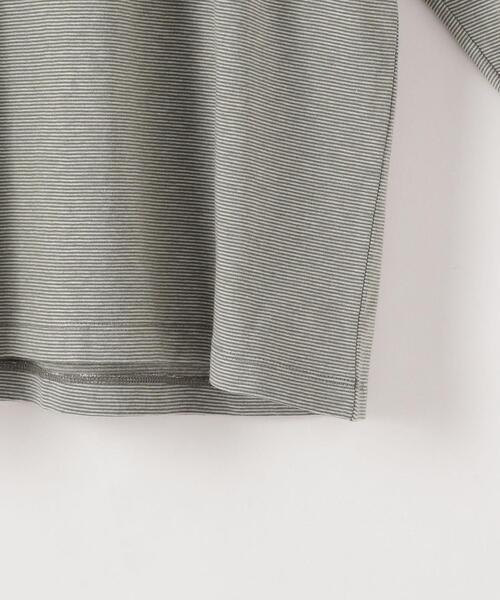 Steven Alan（スティーブンアラン）の「＜Steven Alan＞ MICRO TOP BORDER LONG SLEEVE TEE-BOX/カットソー（Tシャツ/カットソー・メンズ・オフホワイト/ブラック/ケリー・SMALL/MEDIUM/X-LARGE/LARGE）」の9枚目の写真