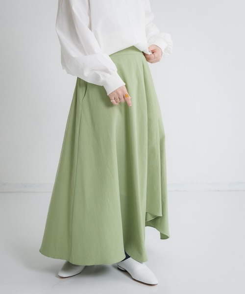 Libra Cue（リブラ キュー）の「Libra アシメデザインカットスカート（スカート・レディース・アイボリー/グリーン/ブルー・FREE）」の3枚目の写真