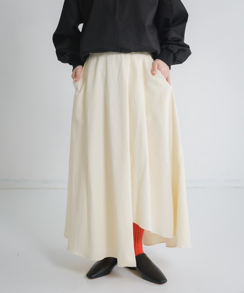 Libra Cue（リブラ キュー）の「Libra アシメデザインカットスカート（スカート・レディース・アイボリー/グリーン/ブルー・FREE）」の7枚目の写真