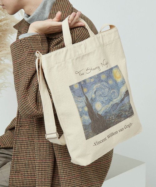 MONO-MART（モノマート）の「別注プリントART 2wayキャンバストートバッグ（トートバッグ・メンズ・オフホワイト/ホワイト系その他/ホワイト系その他2/ホワイト系その他3/ホワイト系その他4・FREE）」の5枚目の写真