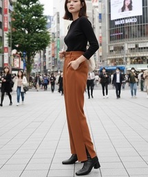 【URGE:】シルエットフレアスリットパンツ