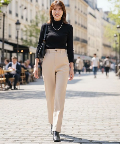 urge:(アージコロン )の「【URGE:】シルエットフレアスリットパンツ(スラックス・レディース・ブルー/ブラウン/アイボリー/ブラック/ミント/ライトベージュ/ピンク系その他/グリーン系その他/モカ/ダークブルー/グレイッシュベージュ/チャコールグレー/アッシュブラウン・FREE/SMALL/MEDIUM/LARGE)」の7枚目の写真