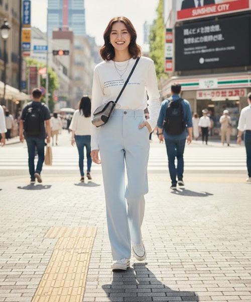 urge:(アージコロン )の「【URGE:】シルエットフレアスリットパンツ(スラックス・レディース・ブルー/ブラウン/アイボリー/ブラック/ミント/ライトベージュ/ピンク系その他/グリーン系その他/モカ/ダークブルー/グレイッシュベージュ/チャコールグレー/アッシュブラウン・FREE/SMALL/MEDIUM/LARGE)」の11枚目の写真