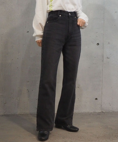 【web限定アイテム】セミフレアデニムパンツ