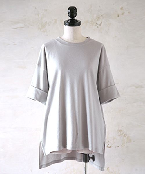 and it_(アンドイット)の「【日本製】Beスリーブデイリーゆるカットソー(Tシャツ/カットソー・レディース・ブラック/ライトグレー/カーキブラウン/ベージュ/ライトブラウン・FREE)」の13枚目の写真