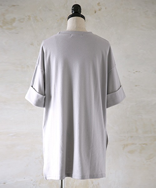and it_(アンドイット)の「【日本製】Beスリーブデイリーゆるカットソー(Tシャツ/カットソー・レディース・ブラック/ライトグレー/カーキブラウン/ベージュ/ライトブラウン・FREE)」の15枚目の写真