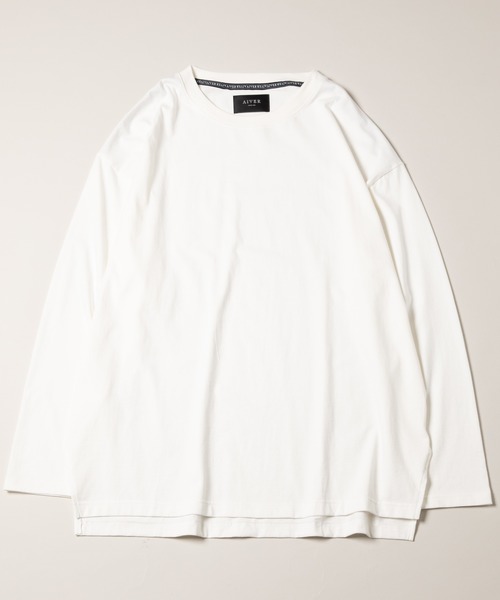 AIVER（アイバー）の「AIVER　シルケットルーズスリット L/S TEE（Tシャツ/カットソー・メンズ・グレイッシュブルー/ブラック/チャコールグレー/オフホワイト・MEDIUM/LARGE/SMALL）」の19枚目の写真
