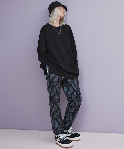 AIVER（アイバー）の「AIVER　シルケットルーズスリット L/S TEE（Tシャツ/カットソー・メンズ・グレイッシュブルー/ブラック/チャコールグレー/オフホワイト・MEDIUM/LARGE/SMALL）」の12枚目の写真