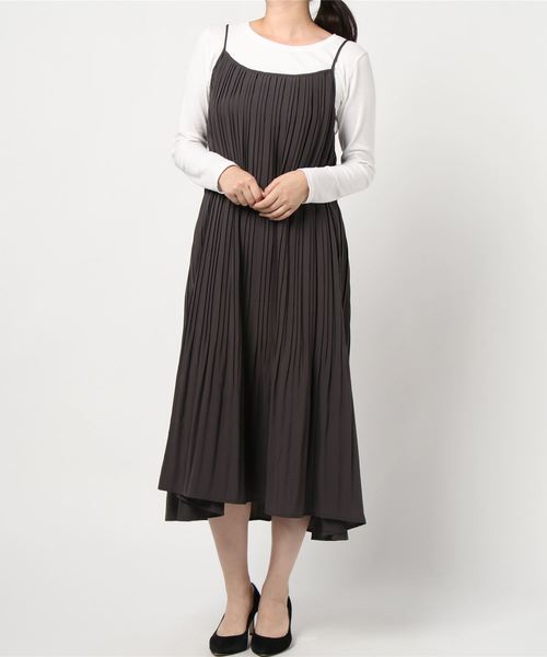 rps（アールピーエス）の「スパンブロードプリーツキャミワンピース（ワンピース・レディース・チャコールグレー/モカ/ライトカーキ/グリーン・M）」の11枚目の写真
