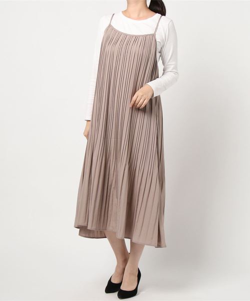 rps（アールピーエス）の「スパンブロードプリーツキャミワンピース（ワンピース・レディース・チャコールグレー/モカ/ライトカーキ/グリーン・M）」の13枚目の写真