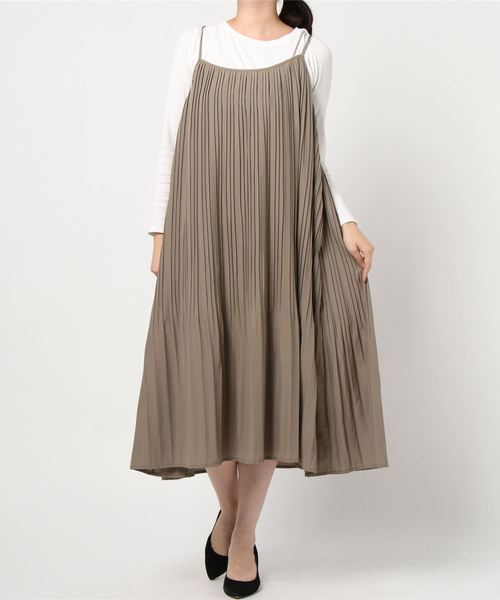 rps（アールピーエス）の「スパンブロードプリーツキャミワンピース（ワンピース・レディース・チャコールグレー/モカ/ライトカーキ/グリーン・M）」の15枚目の写真
