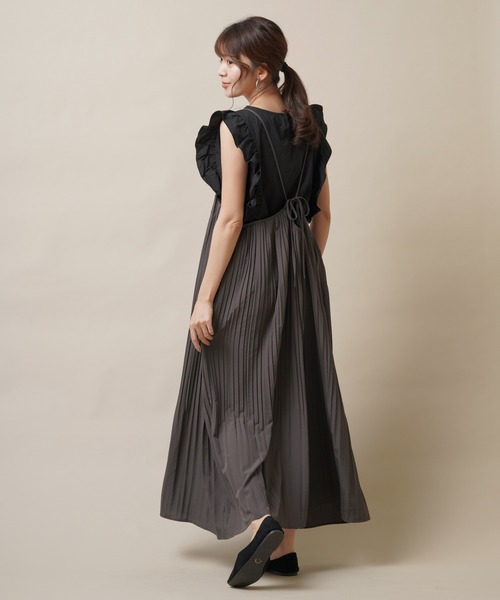 rps（アールピーエス）の「スパンブロードプリーツキャミワンピース（ワンピース・レディース・チャコールグレー/モカ/ライトカーキ/グリーン・M）」の17枚目の写真