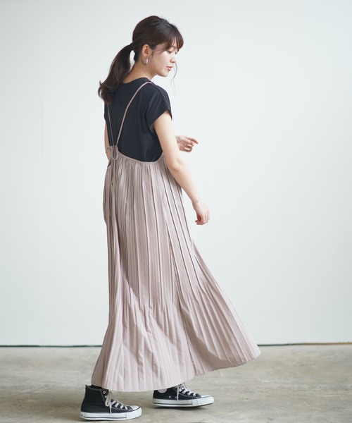 rps（アールピーエス）の「スパンブロードプリーツキャミワンピース（ワンピース・レディース・チャコールグレー/モカ/ライトカーキ/グリーン・M）」の5枚目の写真