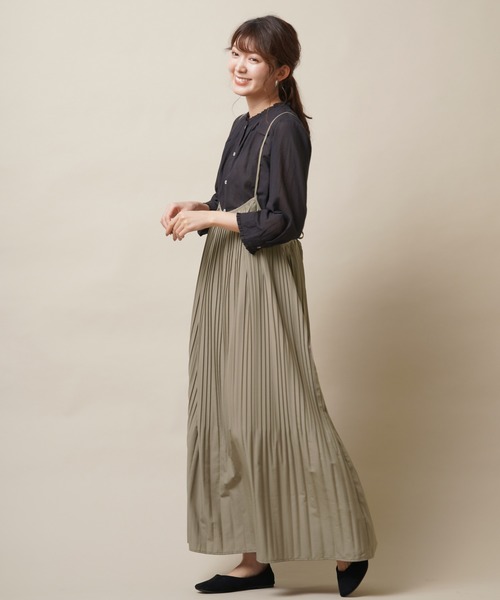 rps（アールピーエス）の「スパンブロードプリーツキャミワンピース（ワンピース・レディース・チャコールグレー/モカ/ライトカーキ/グリーン・M）」の12枚目の写真