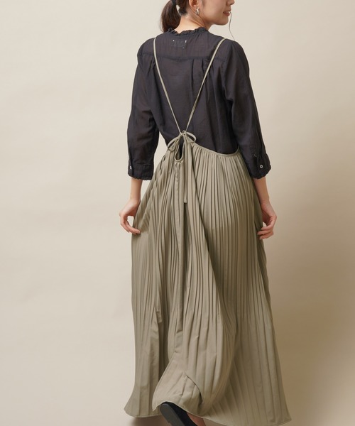 rps（アールピーエス）の「スパンブロードプリーツキャミワンピース（ワンピース・レディース・チャコールグレー/モカ/ライトカーキ/グリーン・M）」の14枚目の写真