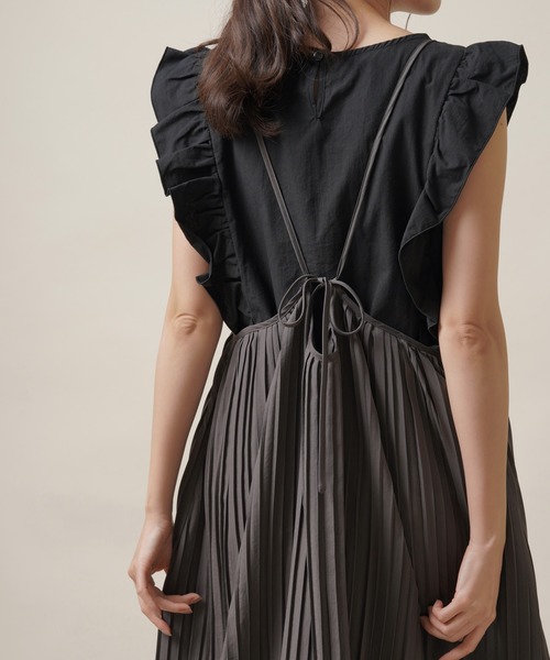 rps（アールピーエス）の「スパンブロードプリーツキャミワンピース（ワンピース・レディース・チャコールグレー/モカ/ライトカーキ/グリーン・M）」の16枚目の写真