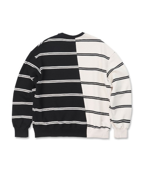 OY（オーワイ）の「『OY/オーワイ』HALF MIX STRIPE MTM/ハーフ ミックス ストライプ MTM（スウェット・メンズ・A・FREE）」の2枚目の写真