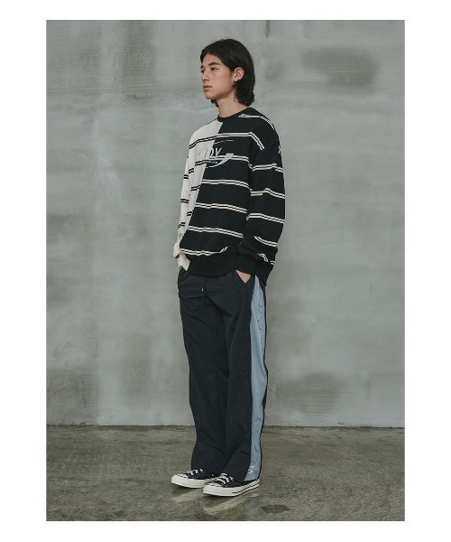 OY（オーワイ）の「『OY/オーワイ』HALF MIX STRIPE MTM/ハーフ ミックス ストライプ MTM（スウェット・メンズ・A・FREE）」の4枚目の写真