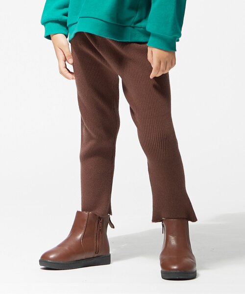 BREEZE（ブリーズ）の「/もちもちニットリブレギンス 9分丈（レギンス/スパッツ・キッズ・ブラウン/アイボリー/チャコール/ピンク・120/130/140/80/100/110/90）」の4枚目の写真