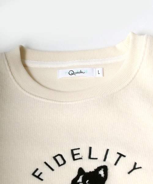 【新品】ケアベア スウェット ホワイト Quash（クアッシュ）の「ベアー/スケボー サガラ刺繍 ブラッシュ