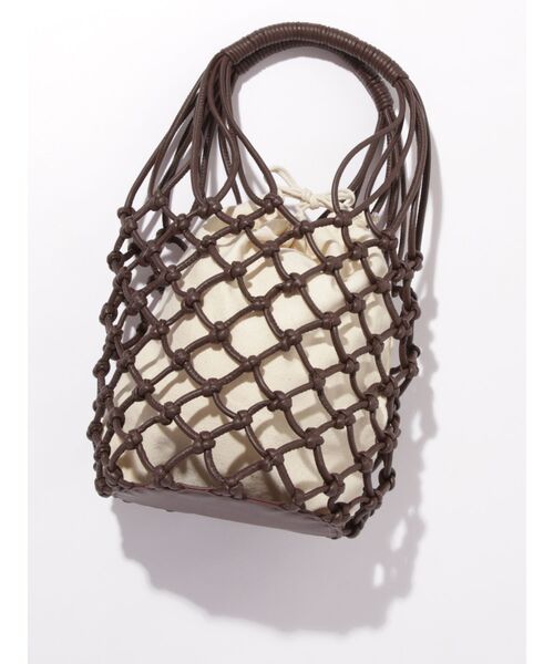MURUA（ムルーア）の「クロシェバッグ（ハンドバッグ・レディース・ホワイト/ブラウン・FREE）」の2枚目の写真