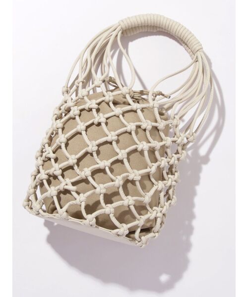 MURUA（ムルーア）の「クロシェバッグ（ハンドバッグ・レディース・ホワイト/ブラウン・FREE）」の3枚目の写真