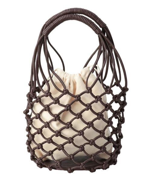 MURUA（ムルーア）の「クロシェバッグ（ハンドバッグ・レディース・ホワイト/ブラウン・FREE）」の6枚目の写真