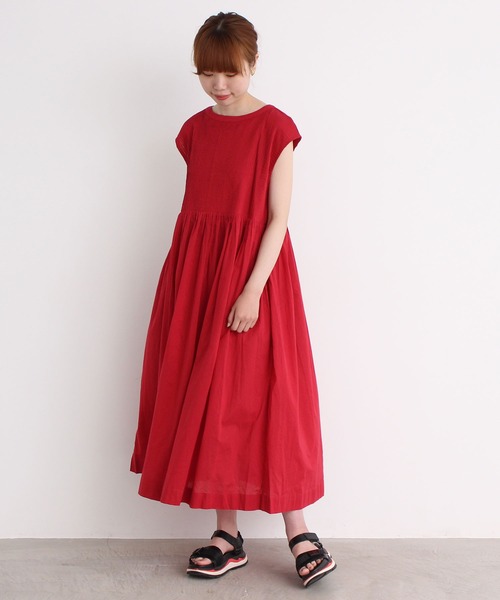 Charme シャンブルドゥシャーム のファッション ワンピース ドレス ワンピース 80コットンボイル ピンタックワンピース ワンピース Chambre De Chambre Cdc