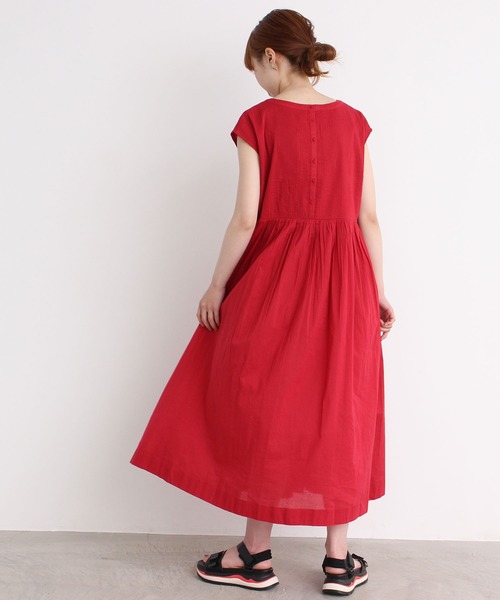 Charme シャンブルドゥシャーム のファッション ワンピース ドレス ワンピース 80コットンボイル ピンタックワンピース ワンピース Chambre De Chambre Cdc