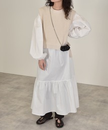 w closet | 9G片畦編ベスト+ワンピースSET(ワンピース)