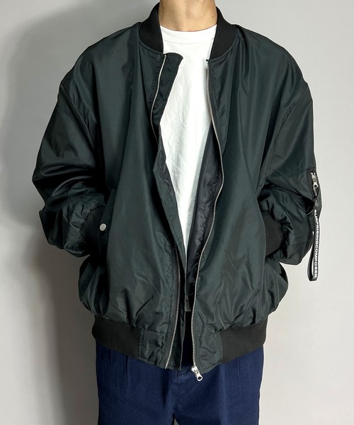 BEATJIVE(ビートジャイブ)の「MA-1 ブルゾン オーバーサイズ メンズ(MA-1・メンズ・ネイビー/カーキ/ブラック・LARGE/X-LARGE/MEDIUM)」の10枚目の写真