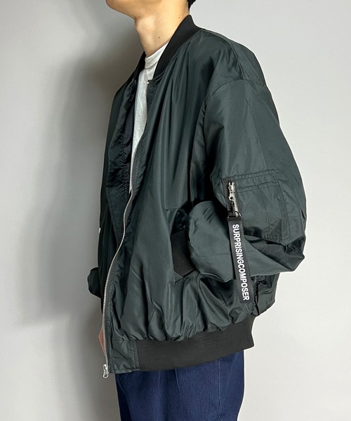BEATJIVE(ビートジャイブ)の「MA-1 ブルゾン オーバーサイズ メンズ(MA-1・メンズ・ネイビー/カーキ/ブラック・LARGE/X-LARGE/MEDIUM)」の11枚目の写真