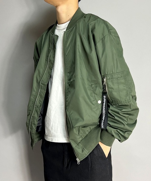 BEATJIVE(ビートジャイブ)の「MA-1 ブルゾン オーバーサイズ メンズ(MA-1・メンズ・ネイビー/カーキ/ブラック・LARGE/X-LARGE/MEDIUM)」の6枚目の写真