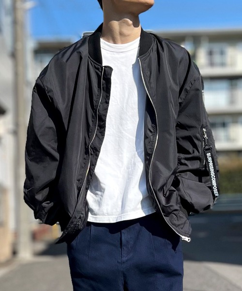 BEATJIVE(ビートジャイブ)の「MA-1 ブルゾン オーバーサイズ メンズ(MA-1・メンズ・ネイビー/カーキ/ブラック・LARGE/X-LARGE/MEDIUM)」の21枚目の写真