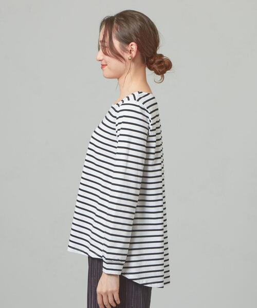 closet story（クローゼットストーリー）の「【WEB限定】＜closet story＞★★Aライン ボーダー カットソー（Tシャツ/カットソー・レディース・ブラック/ライム/ライトグレー・FREE）」の6枚目の写真